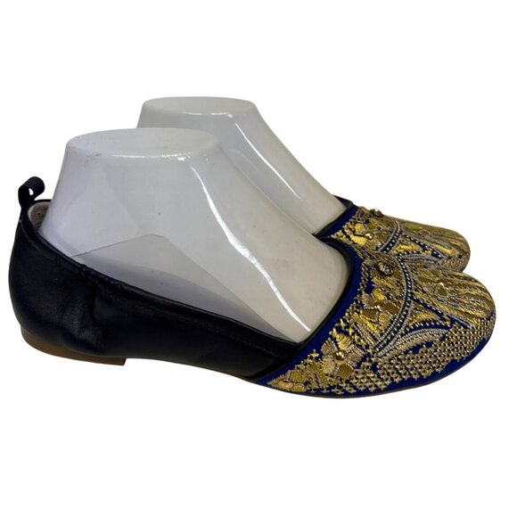 Latigo Women's Genevieve Flat Shoes Royal Blue Leather Embellished Size 8 NEW - Picture 1 of 11